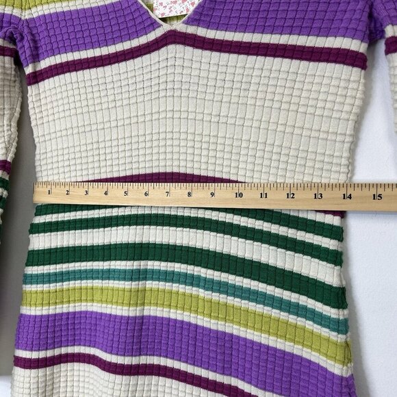 NEW Free People Waffle Knit Dress Womens Size XS Long Sleeve - Picture 8 of 9